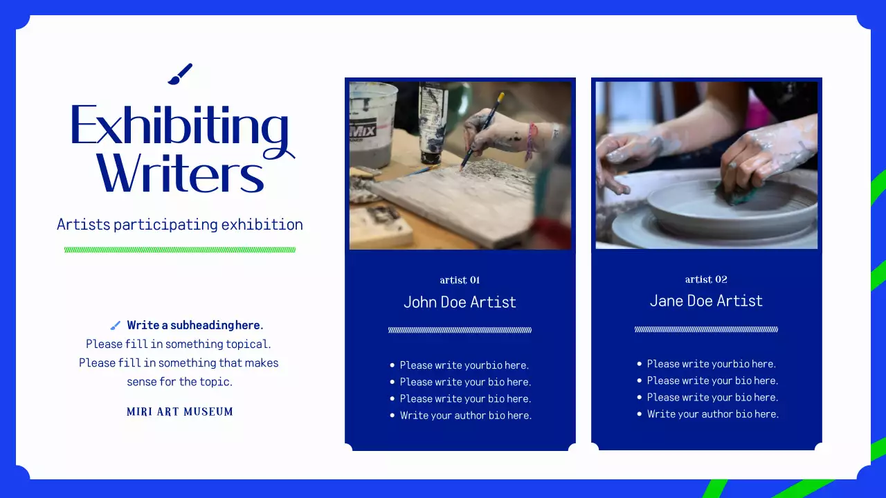 블루 모던 아트 전시 가이드 프레젠테이션