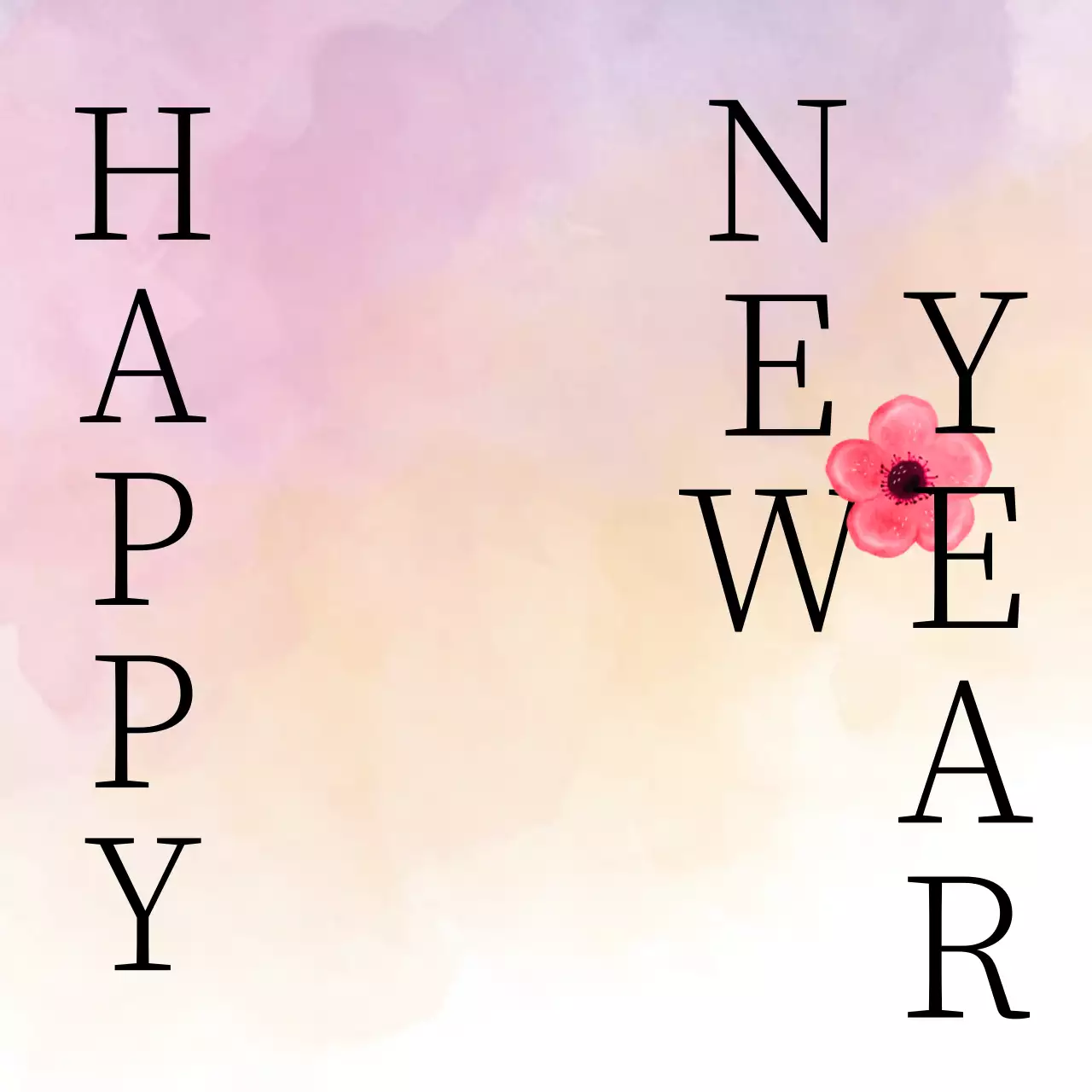 Pink Minimal New Year Greetings Card Banner