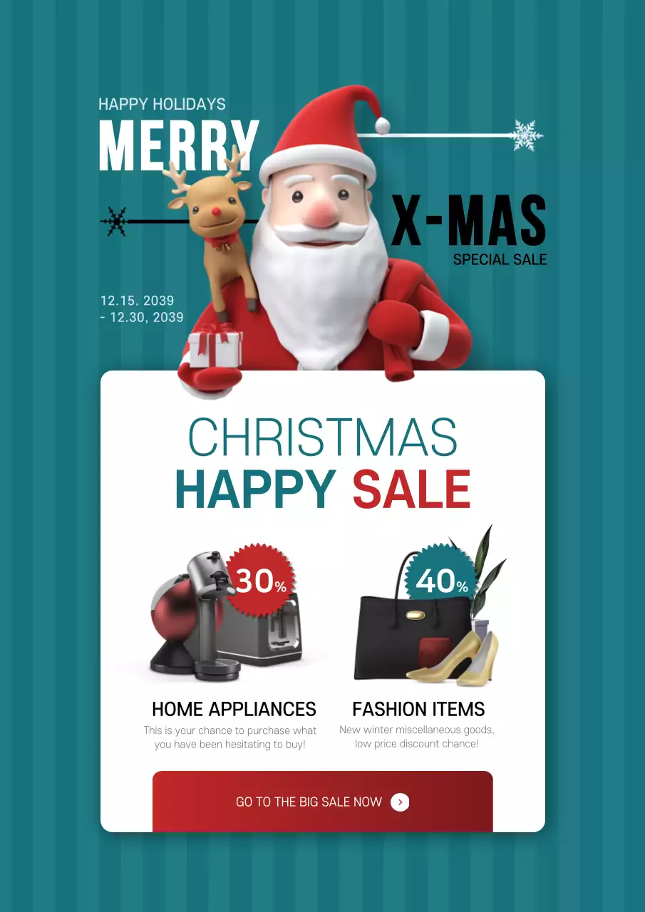 Red Traditional Christmas Promotion Poster