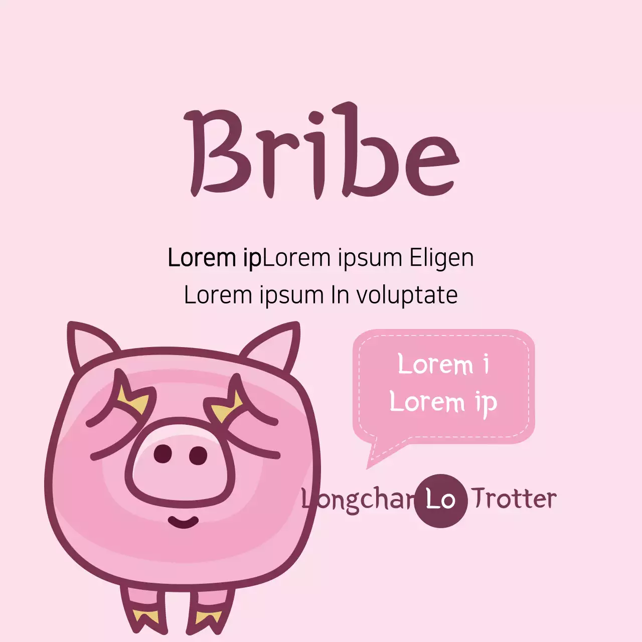 Pink Minimal Pig Announcement Banner