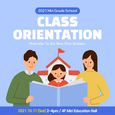 Blue Simple School Event Social Media Post