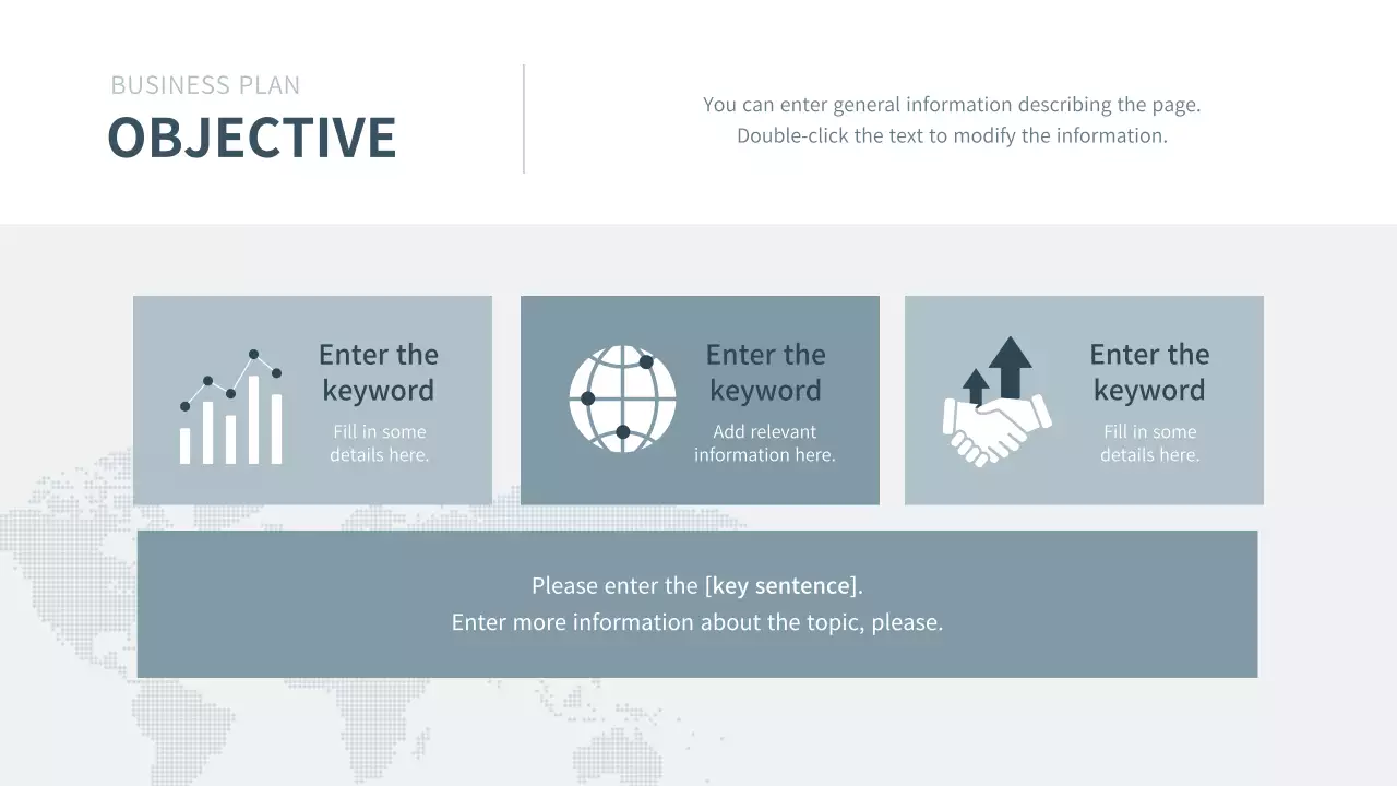 Corporate business plan presentation in navy blue