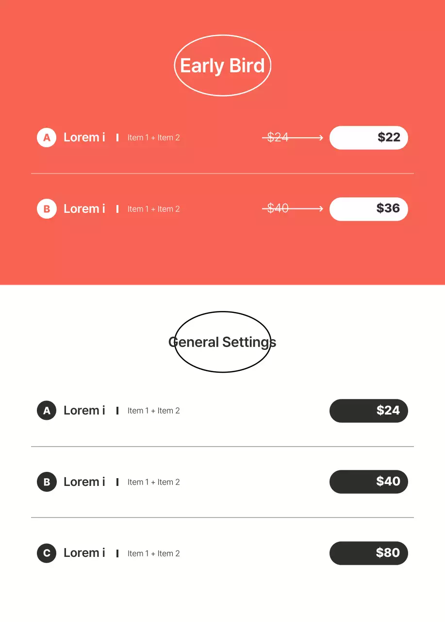 Colorful Modern Pricing Guide Banner