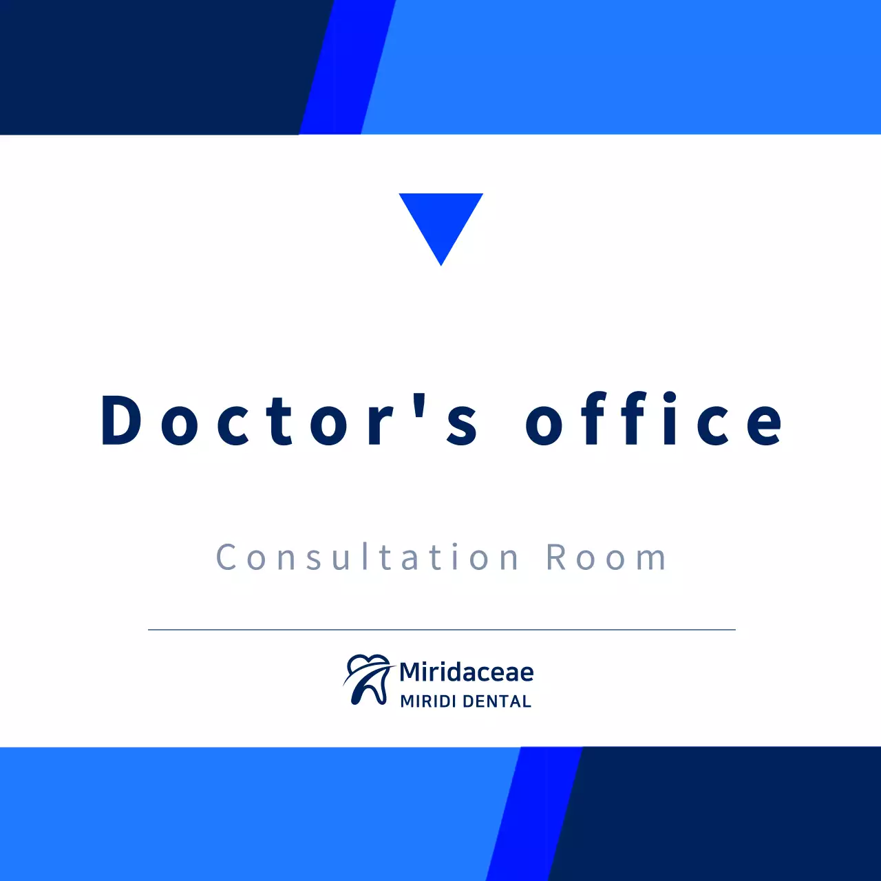 Gaya yang bersih dan sederhana dalam warna hitam dan biru tua dengan tanda kantor dokter