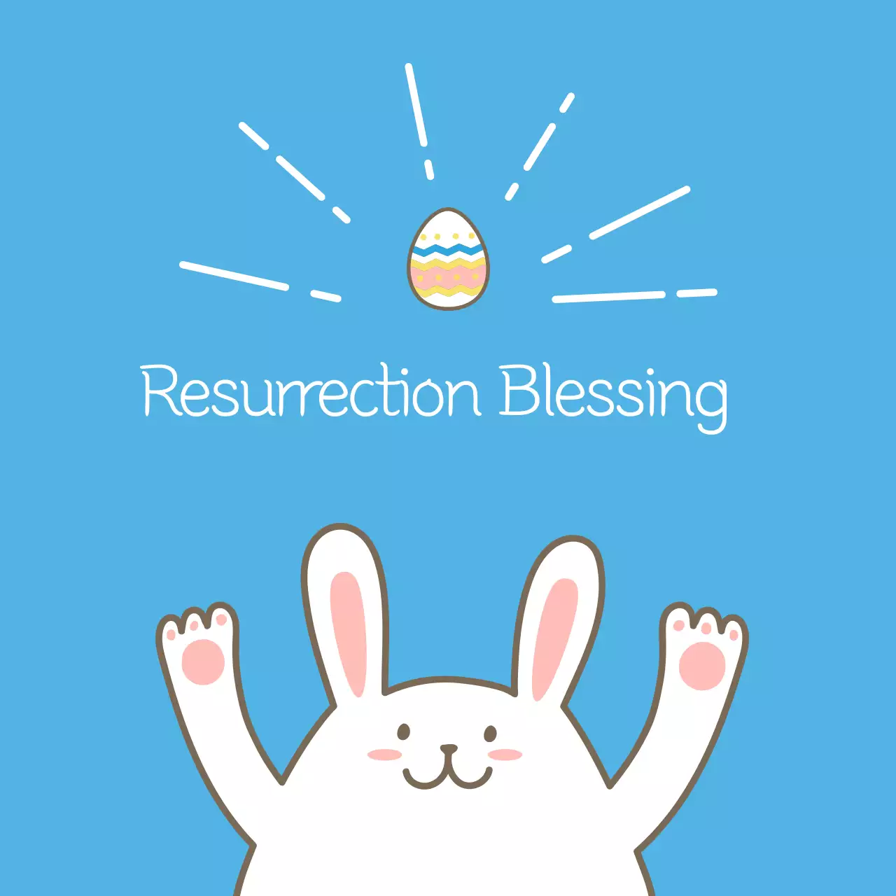 Autocolante bonito do círculo da igreja da Páscoa em azul claro