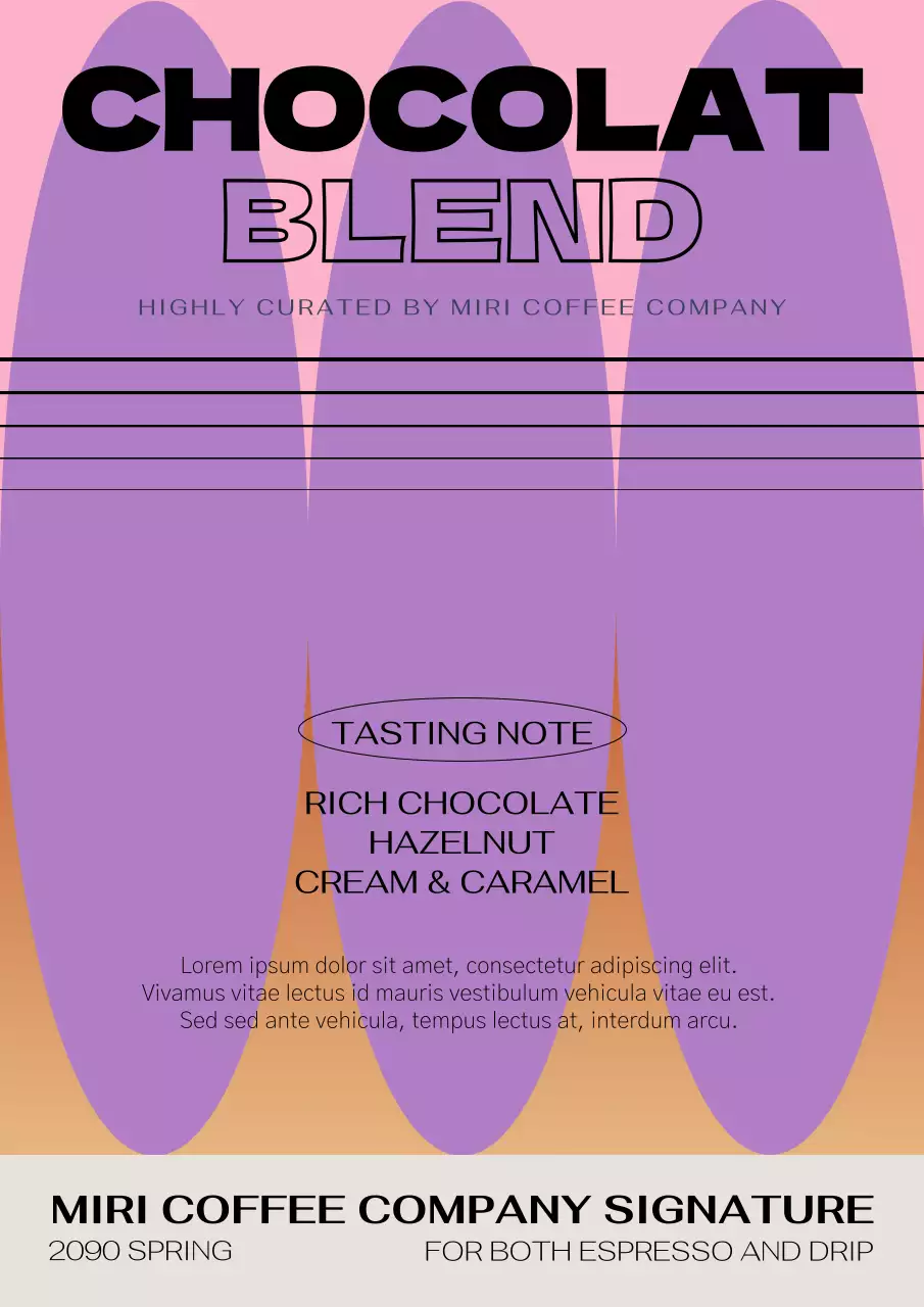 Graphic coffee beans in mauve color