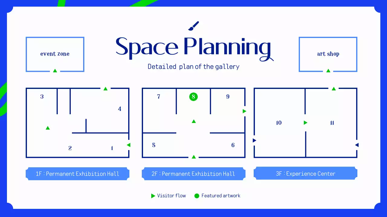 블루 모던 아트 전시 가이드 프레젠테이션