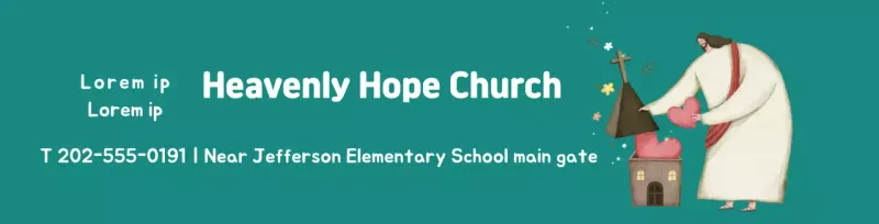 Green character illustration church promotion