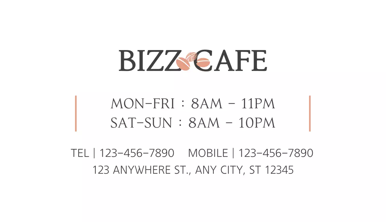 Black Vintage Cafe Advertisement Business Card