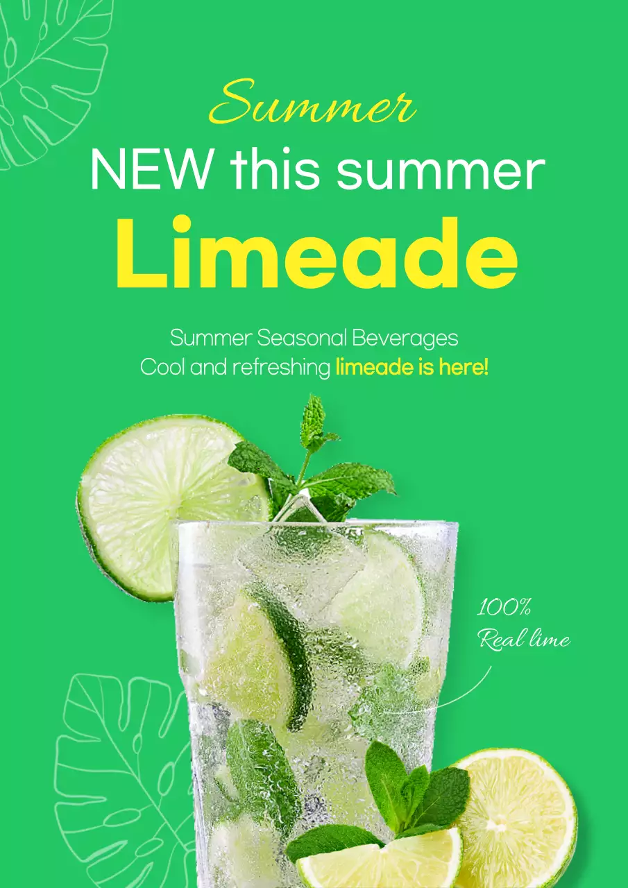 Green Trendy Beverage Promotion Poster