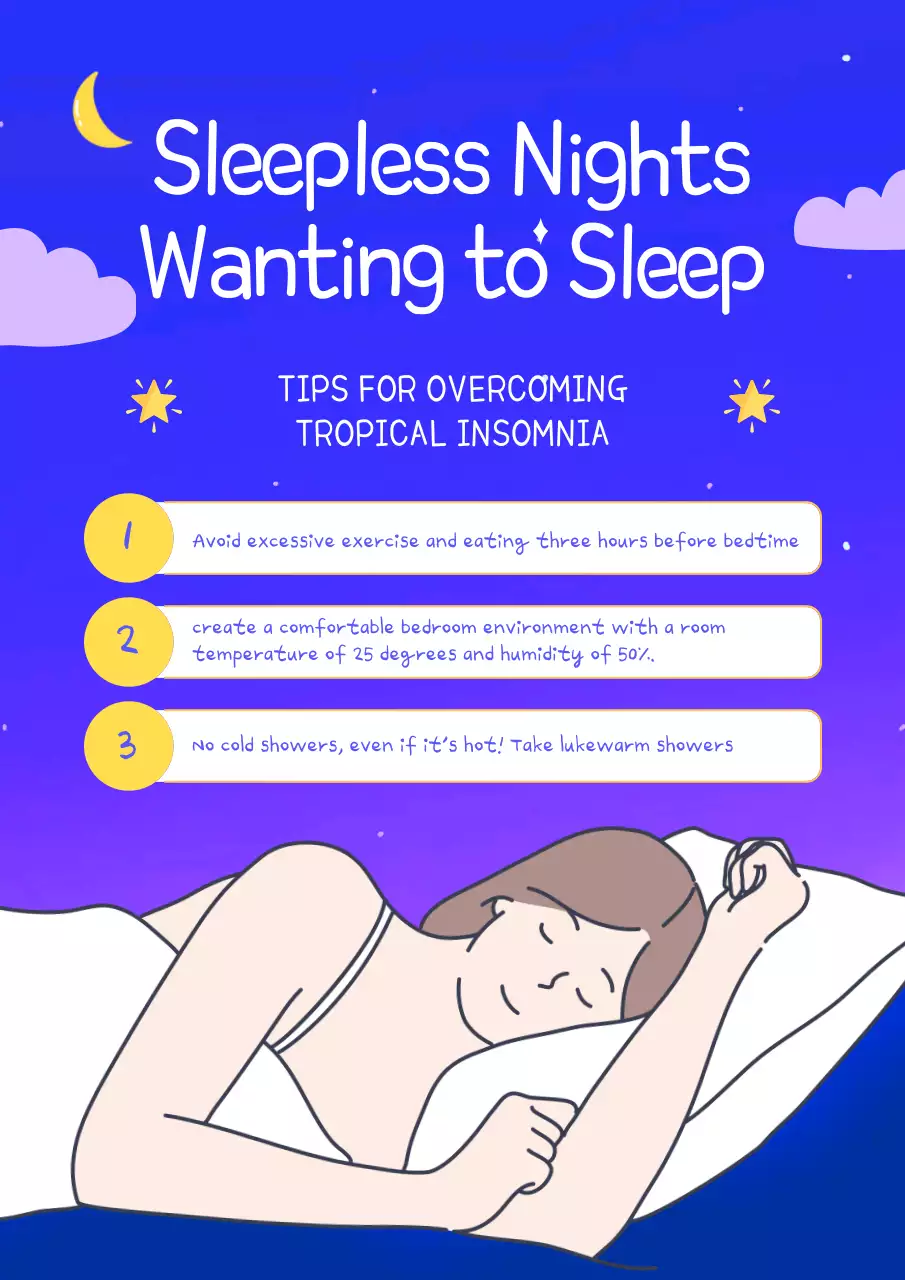 Blue Minimal Sleep Guide Poster