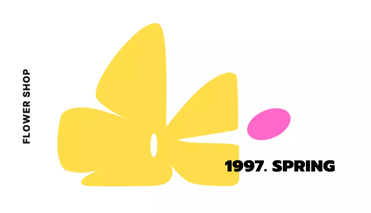 Cartão de visita promocional de flores mínimas amarelas