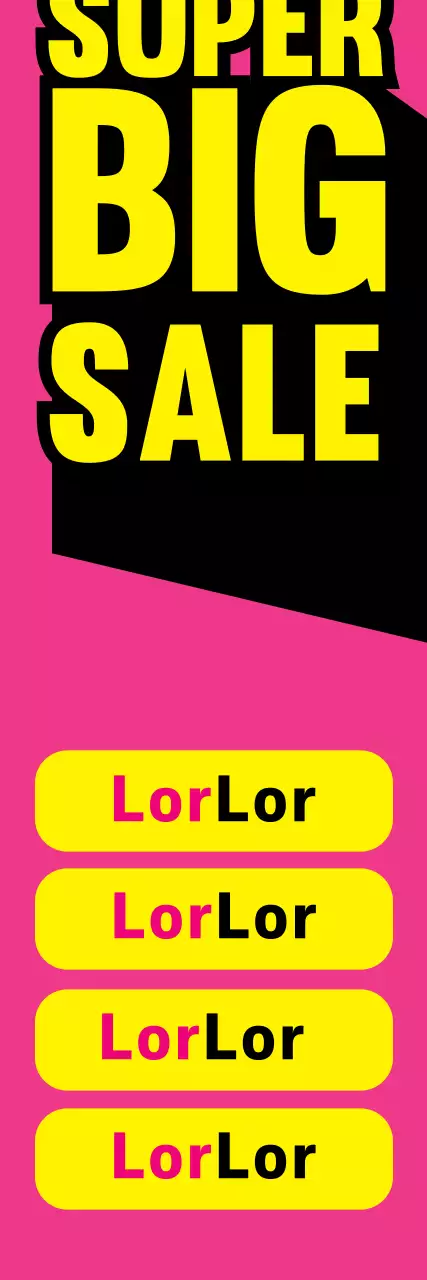 Banner promocional de venda em negrito rosa