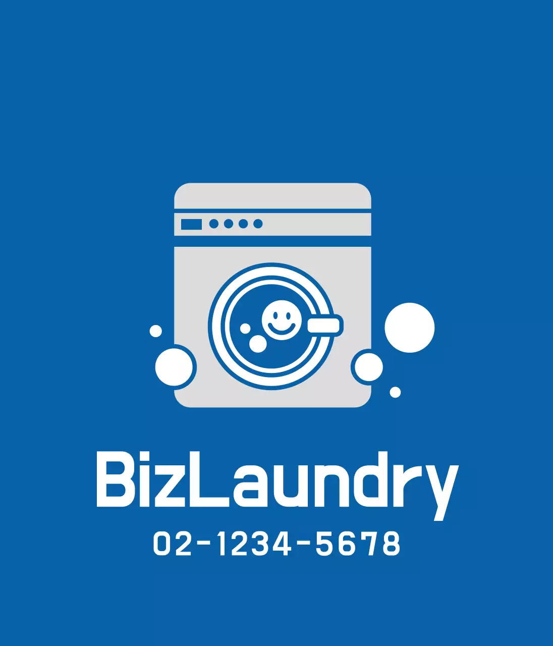 Blue Illustration Promoting a Laundromat