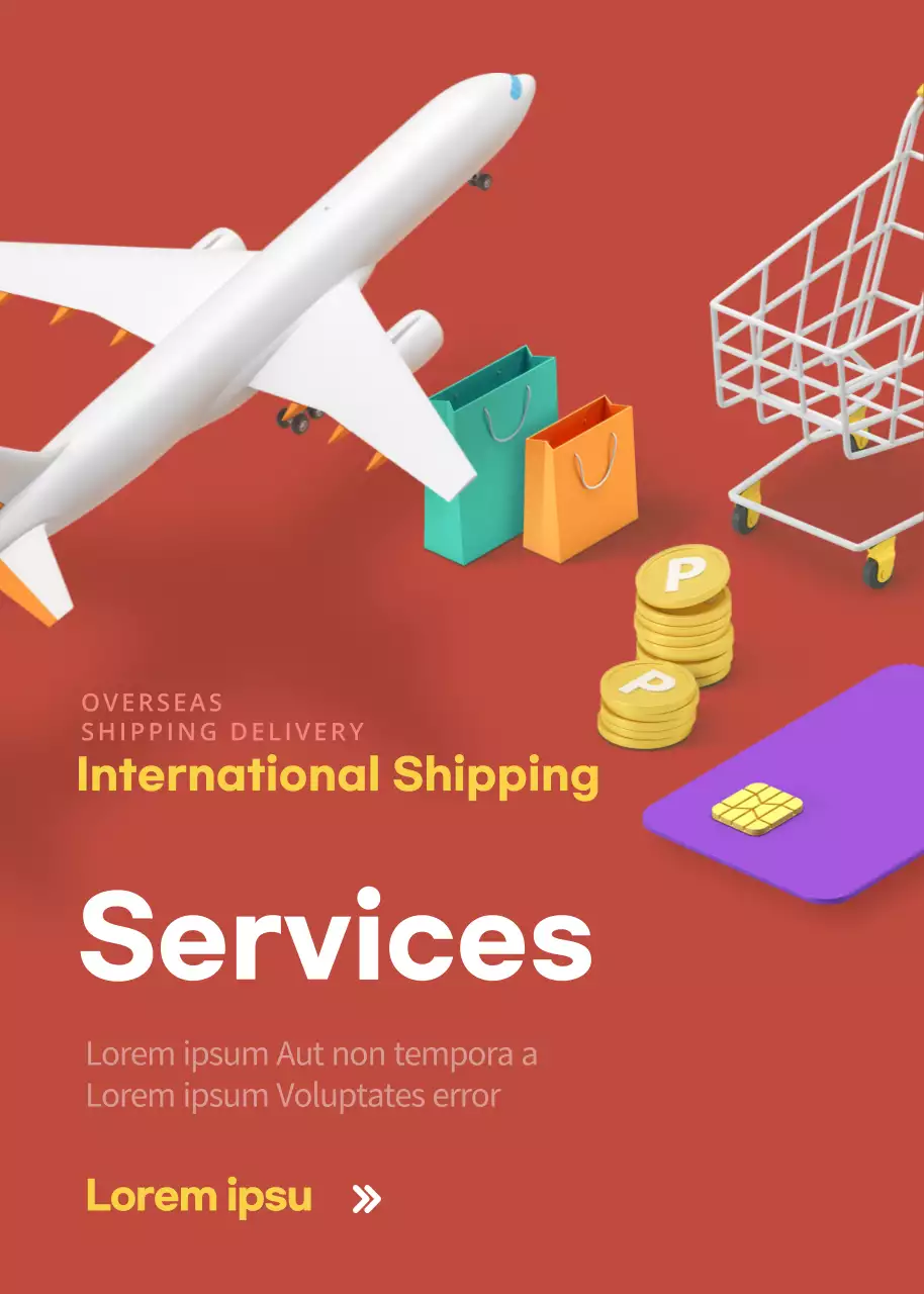 Cartaz de promoção de remessa moderna azul