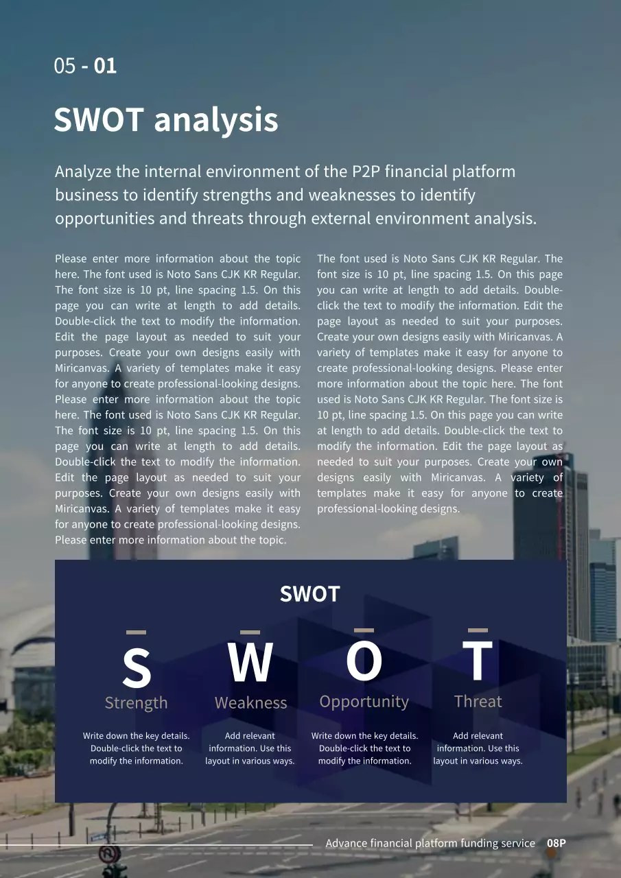 Simple Business in Navy Blue Corporate Finance P2P Business Plan