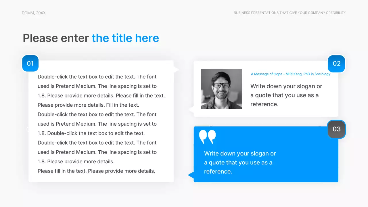 Corporate report with a modern gradient style in blue and white