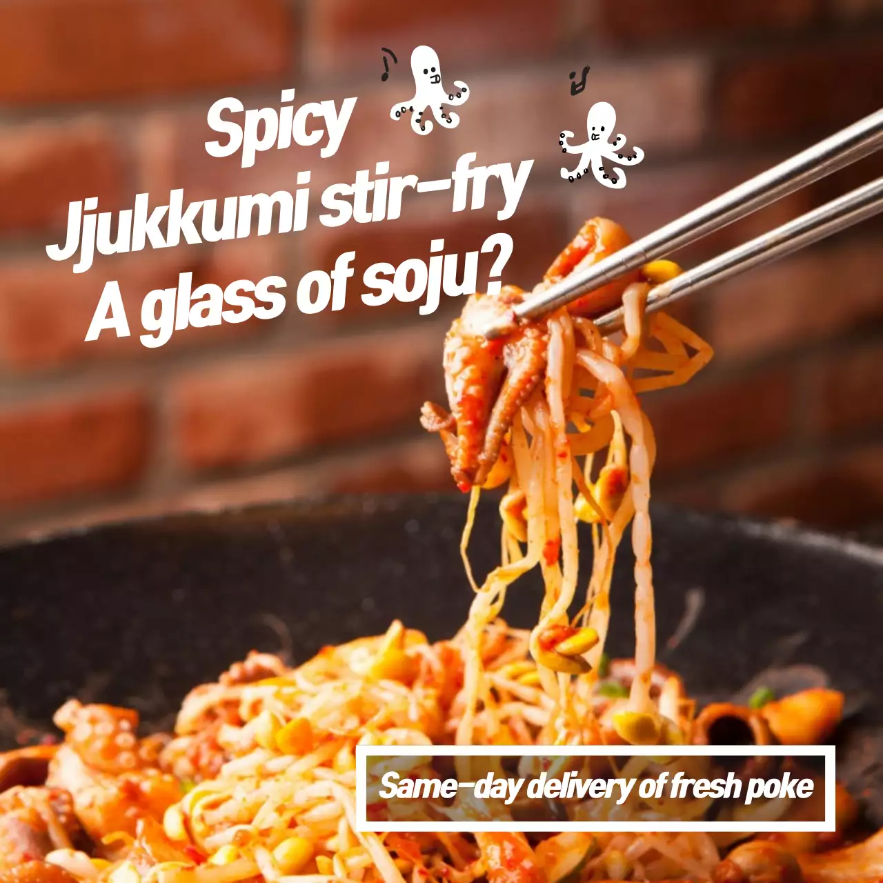 Orange Trendy Food Promotion Instagram Post