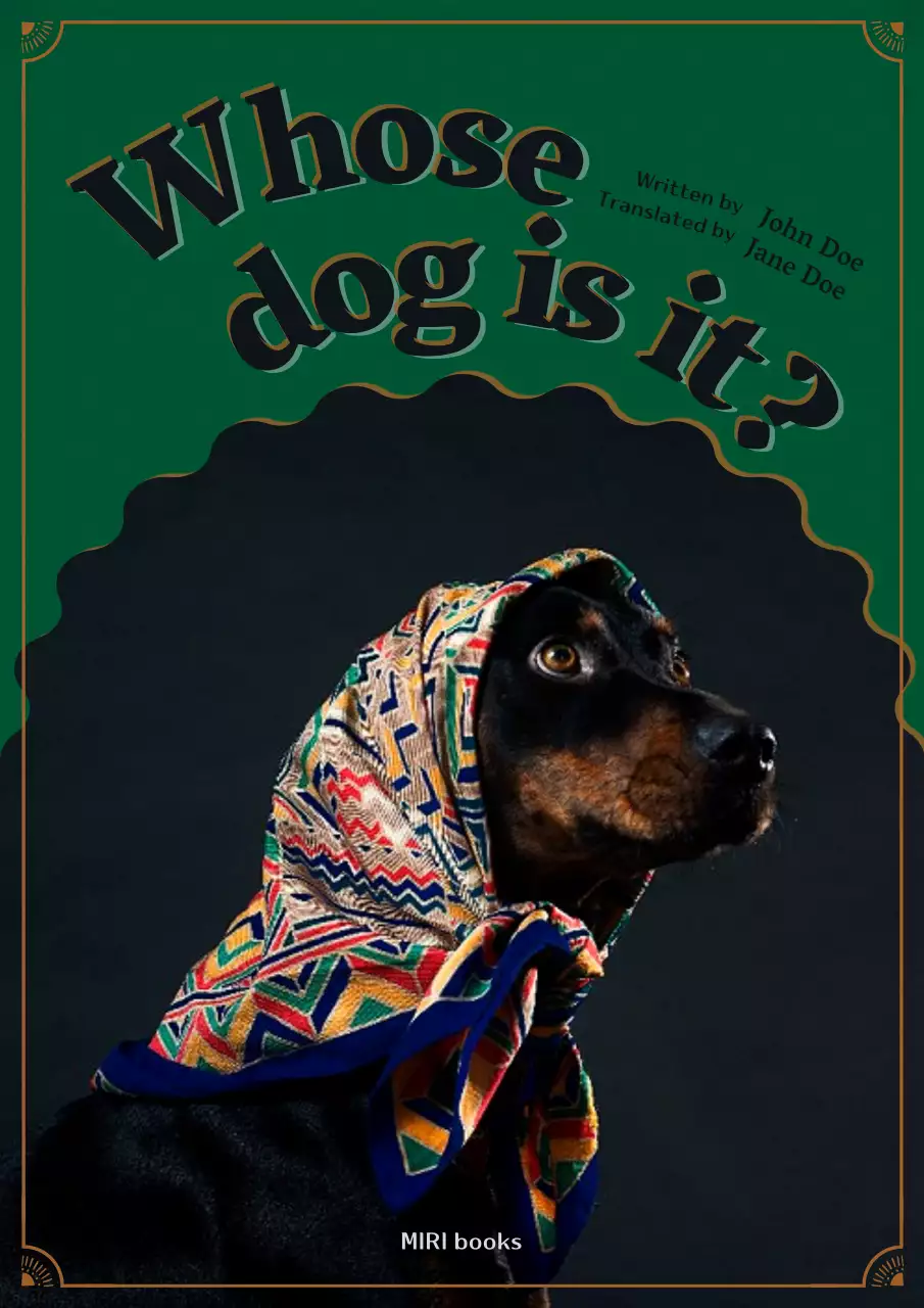 Green Retro Dog Storybook Book Cover