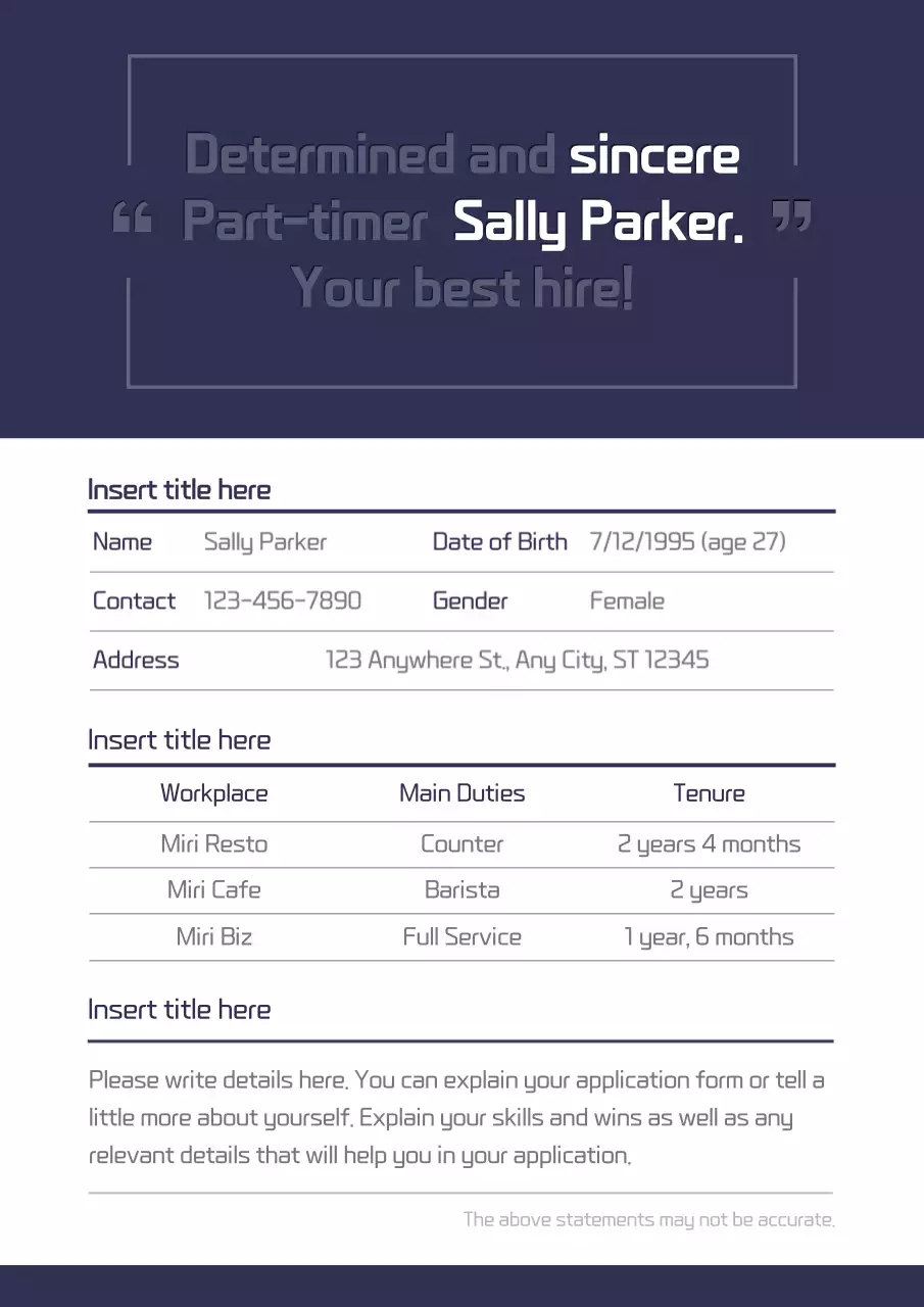 Navy Professional Resume Document