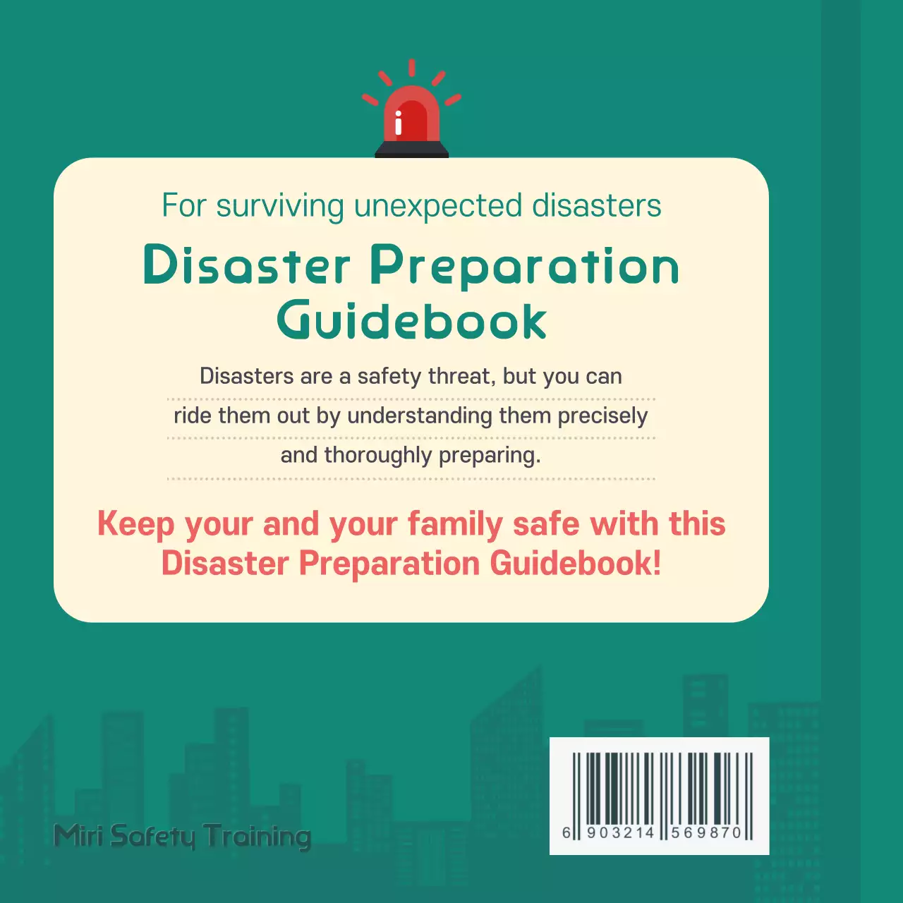 Turquoise disaster preparedness guidebook cardnews design