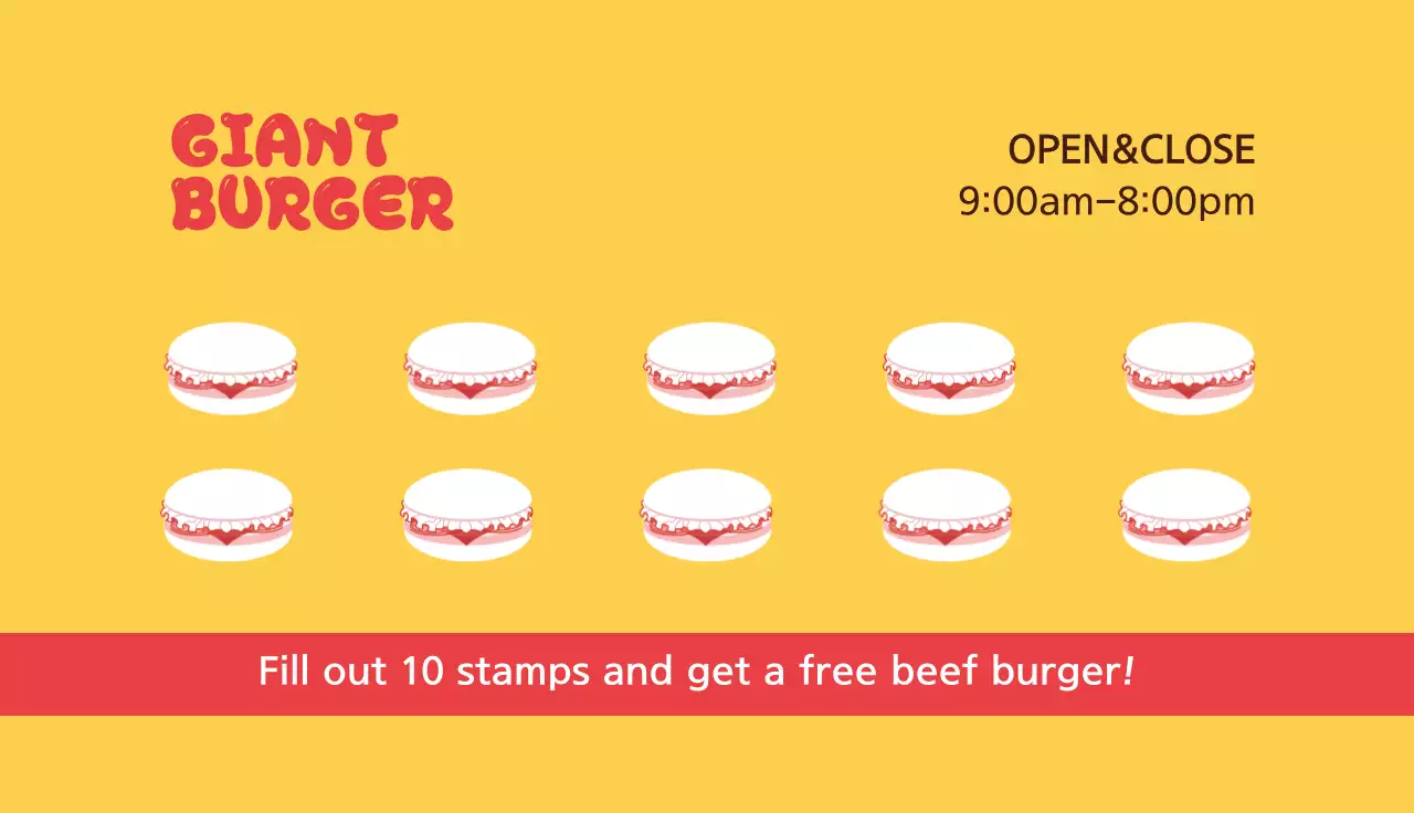 Yellow Retro Burger Promotion Business Card