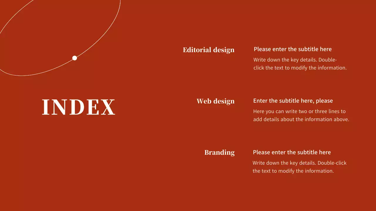 Red-toned circular point design portfolio