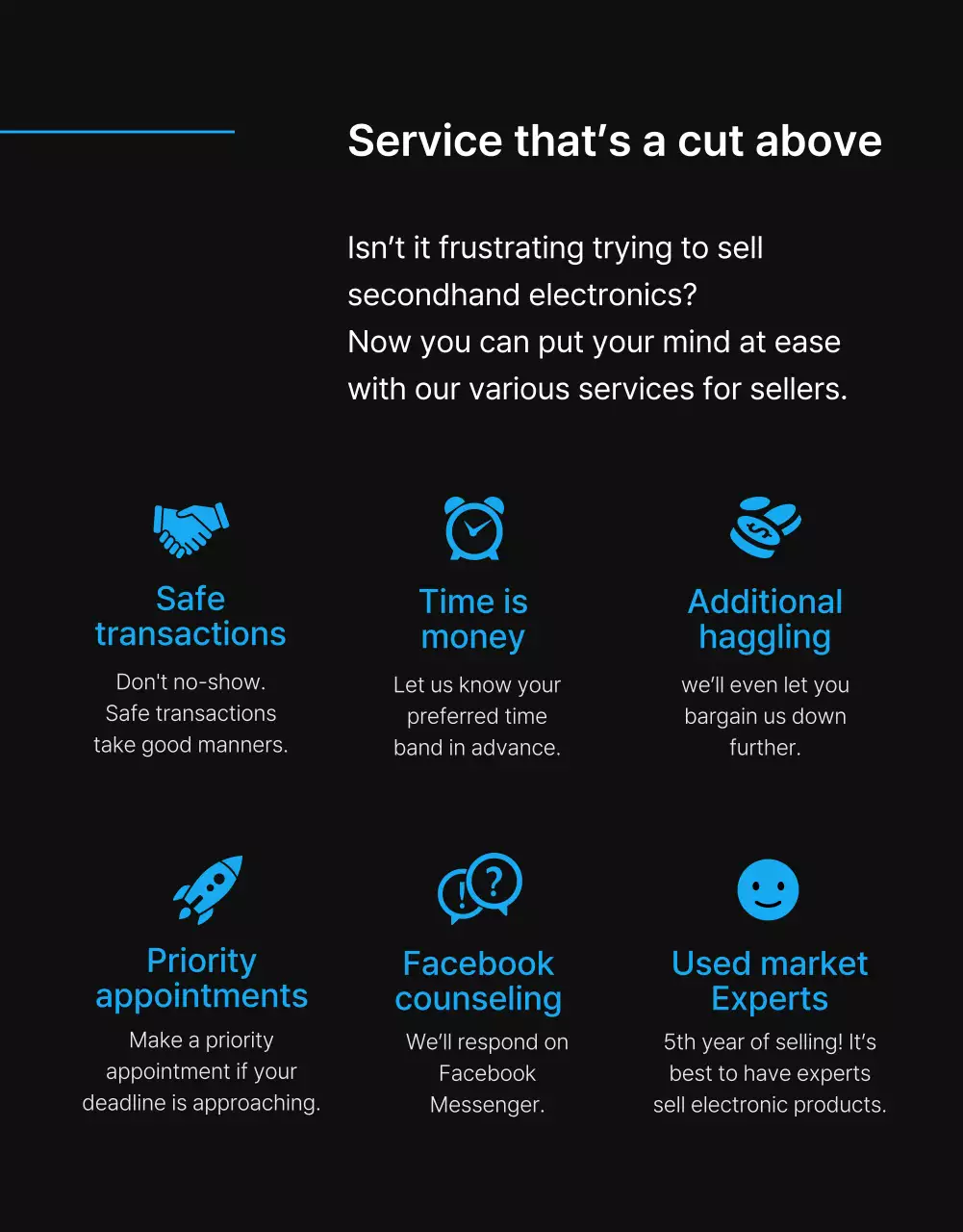 Black Blue Point Simple and classy classifieds page (detail page)