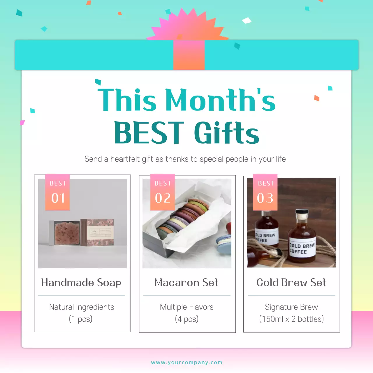Teal Trendy Gift Promotion Social Media Post
