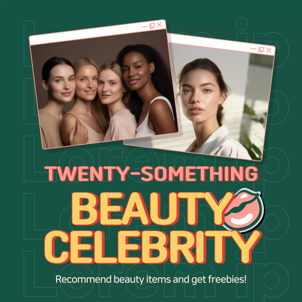 Green Trendy Beauty Promotion Social Media Post