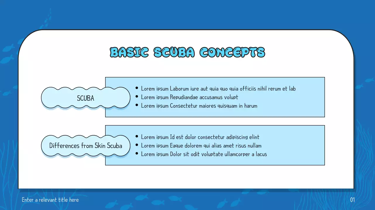 블루 모던 스쿠버 가이드 프레젠테이션