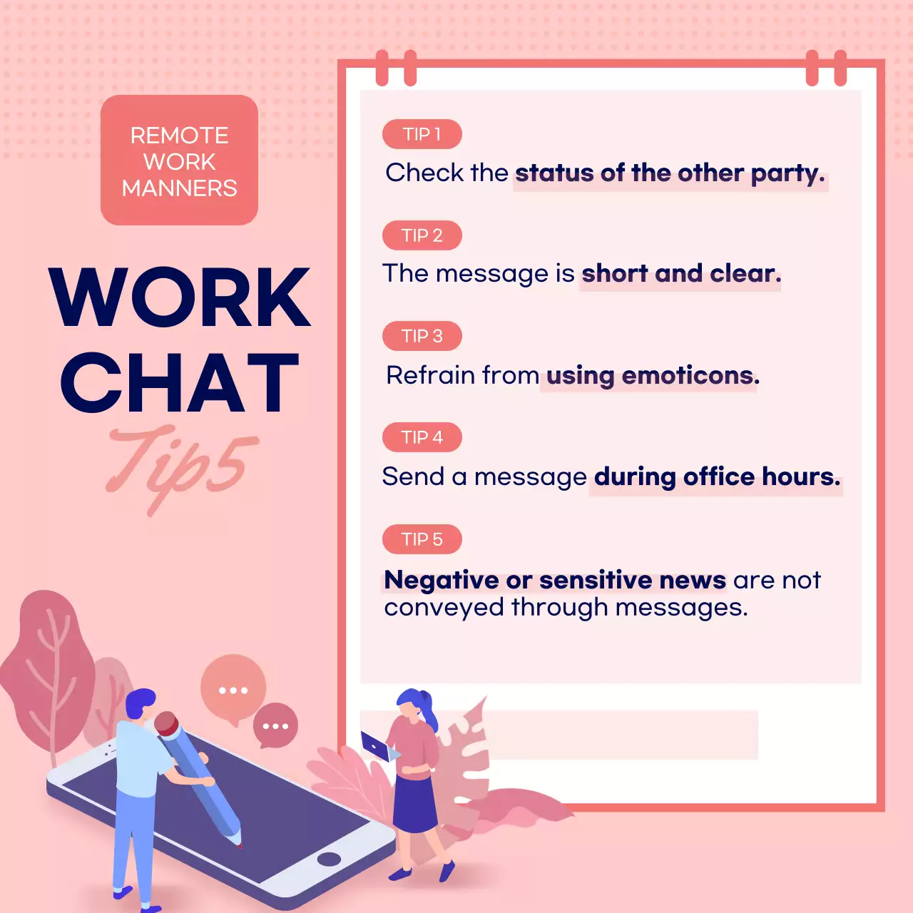 Pink Modern Remote Work Guide Instagram Carousel