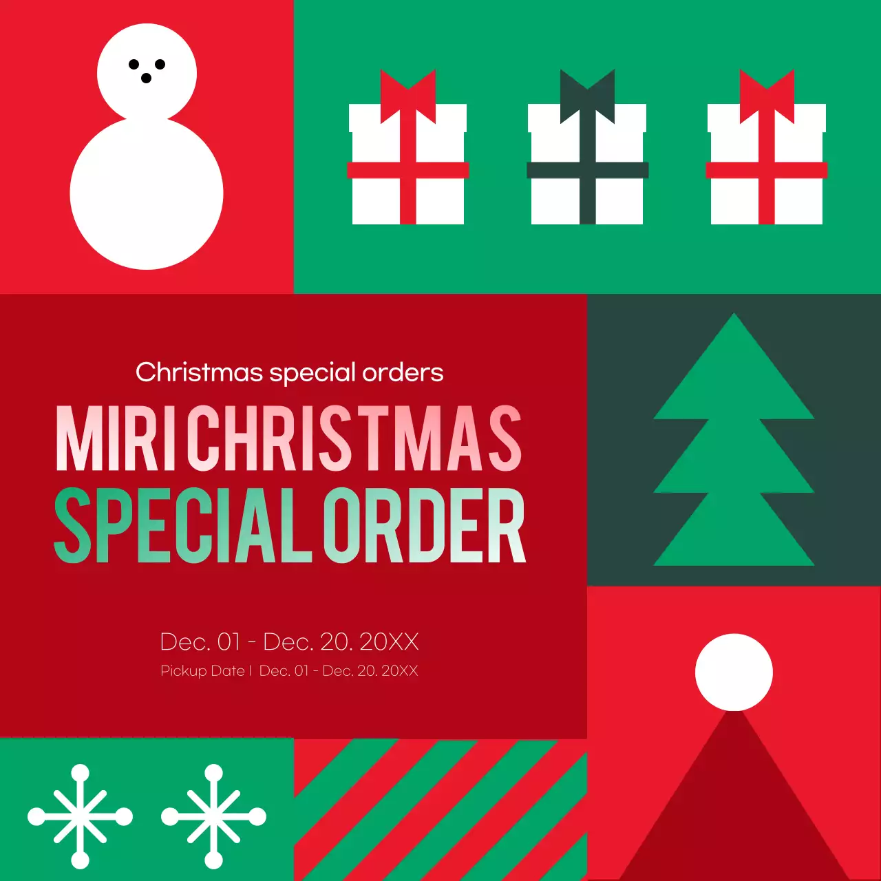 Red Retro Christmas Announcement Social Media Post