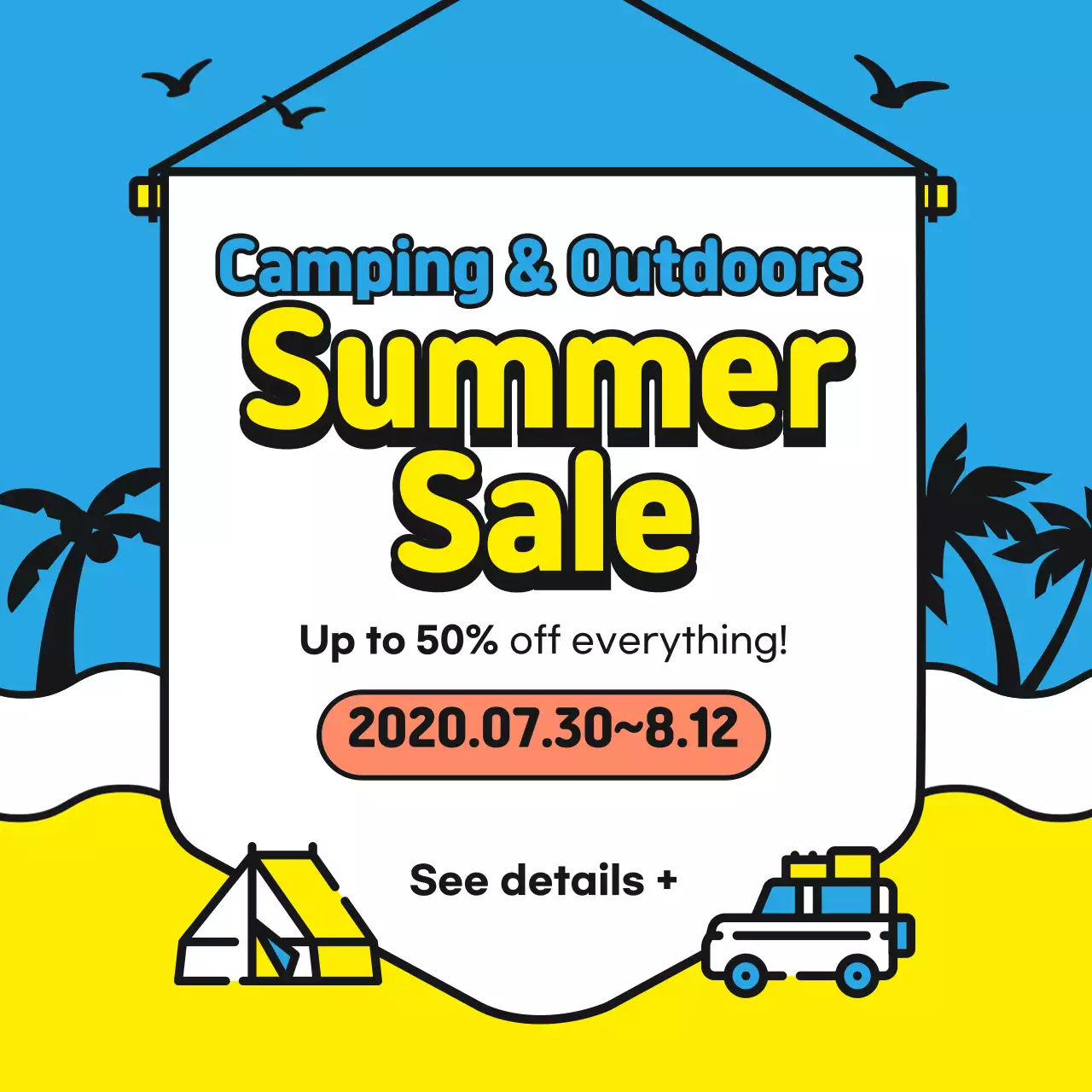 Yellow Trendy Summer Promotion Instagram Post