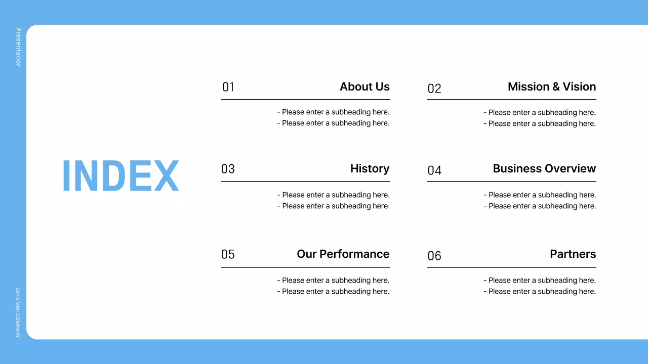 A simple blue company letter