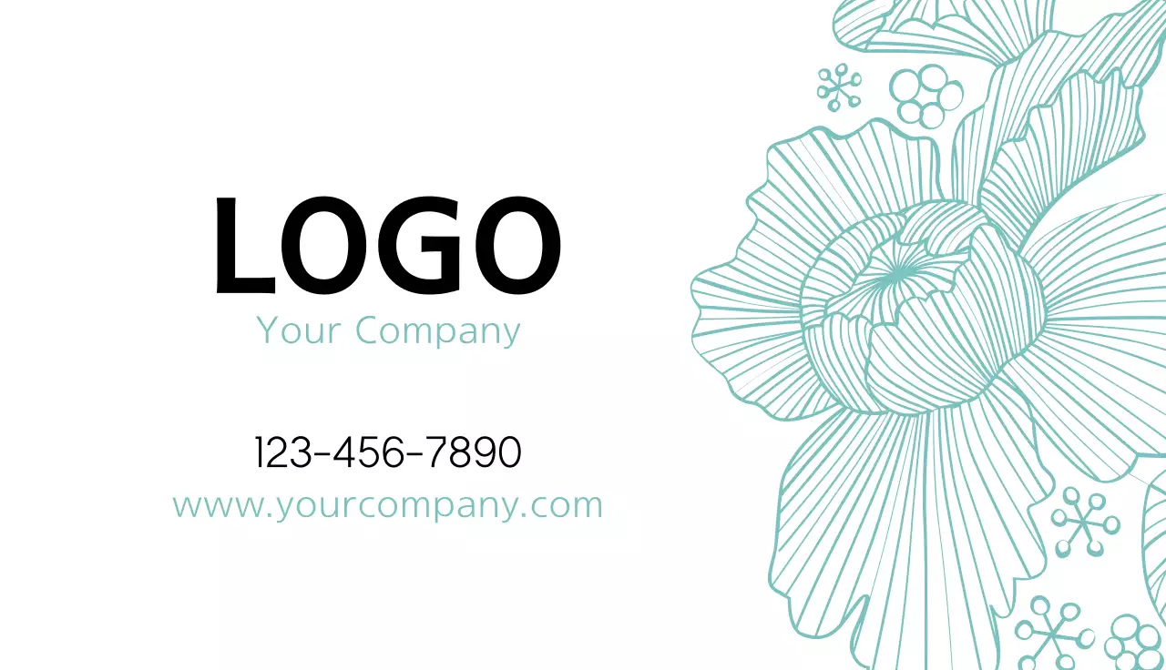 Teal Elegant Business Card