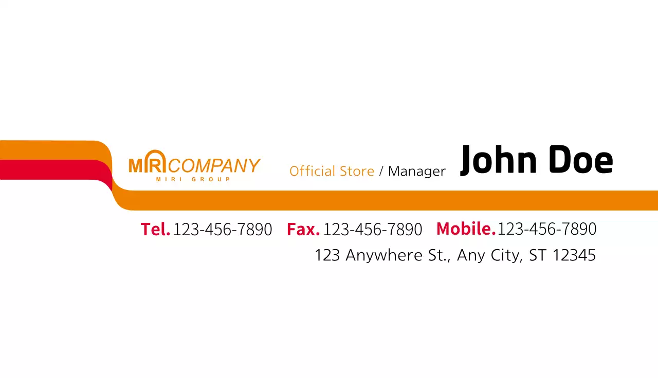 Simple business card in purple and red