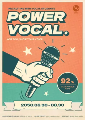 Orange Retro Vocal Recruitment Poster