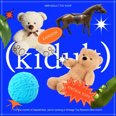 Blue and Orange Vintage Toy Random Box Event