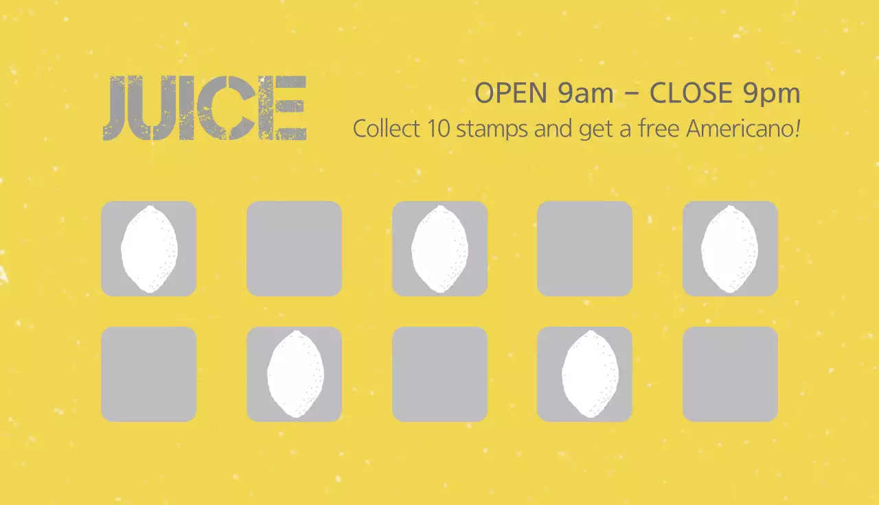 Yellow Simple Juice Promotion Business Card