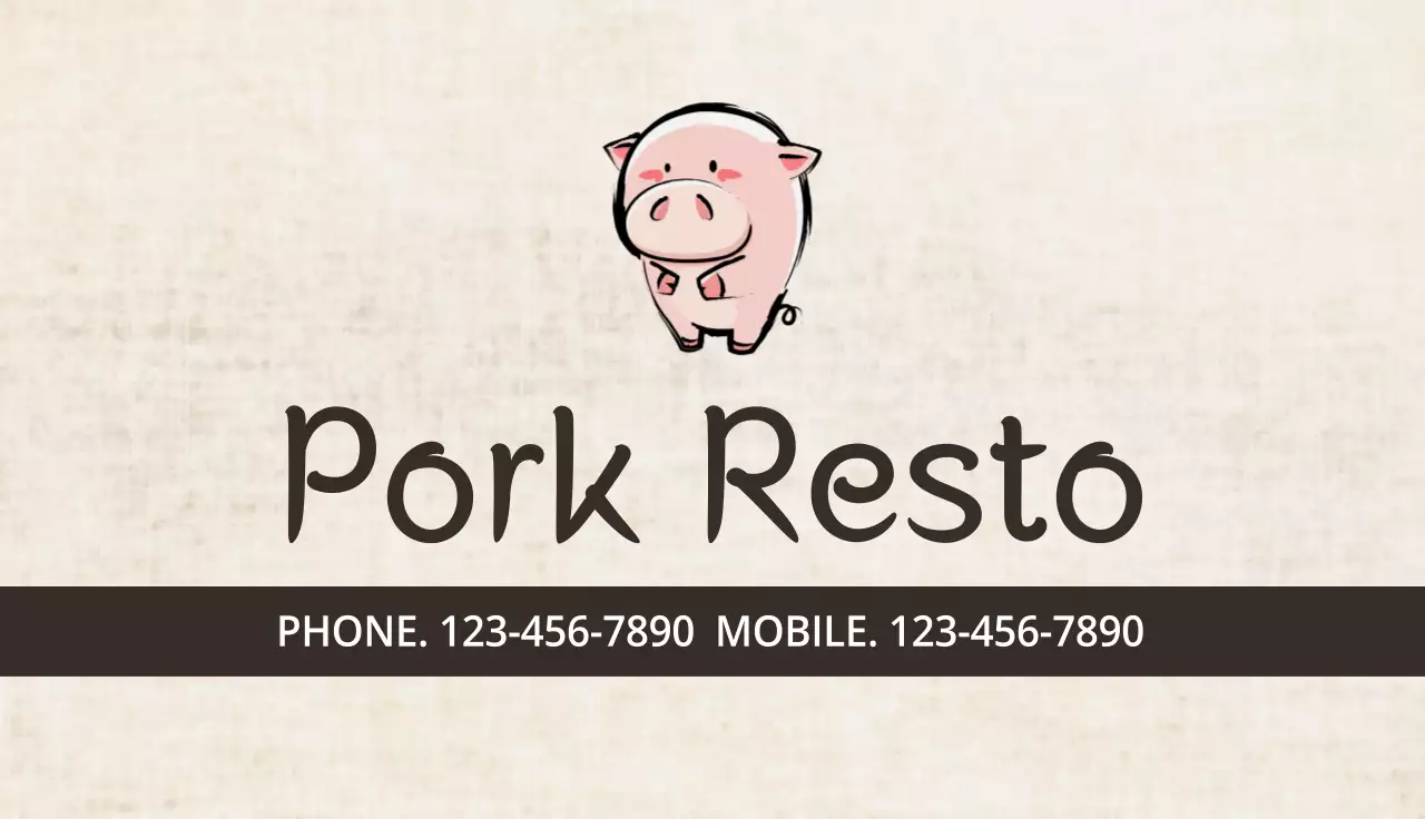 Beige Simple Restaurant Advertisement Business Card