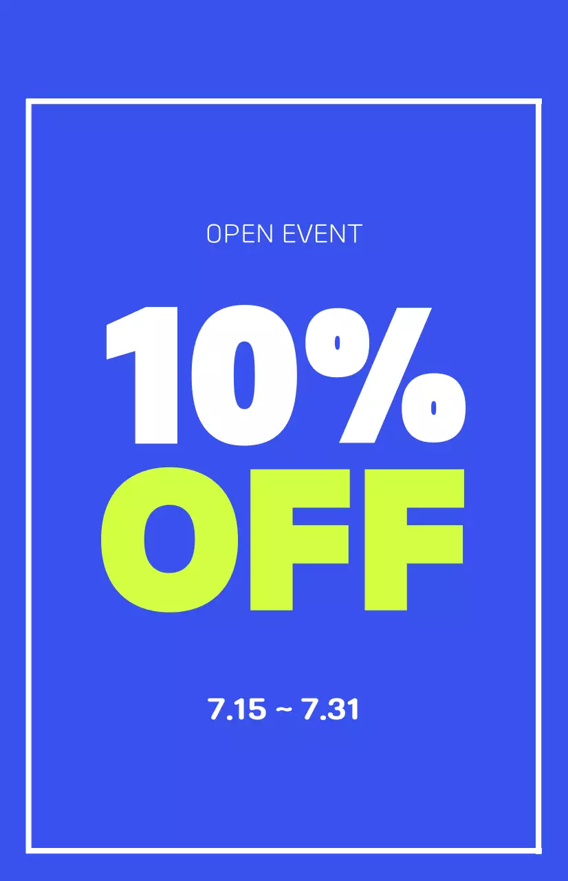 Promosi terbuka baru dengan latar belakang biru dan warna aksen hijau limau