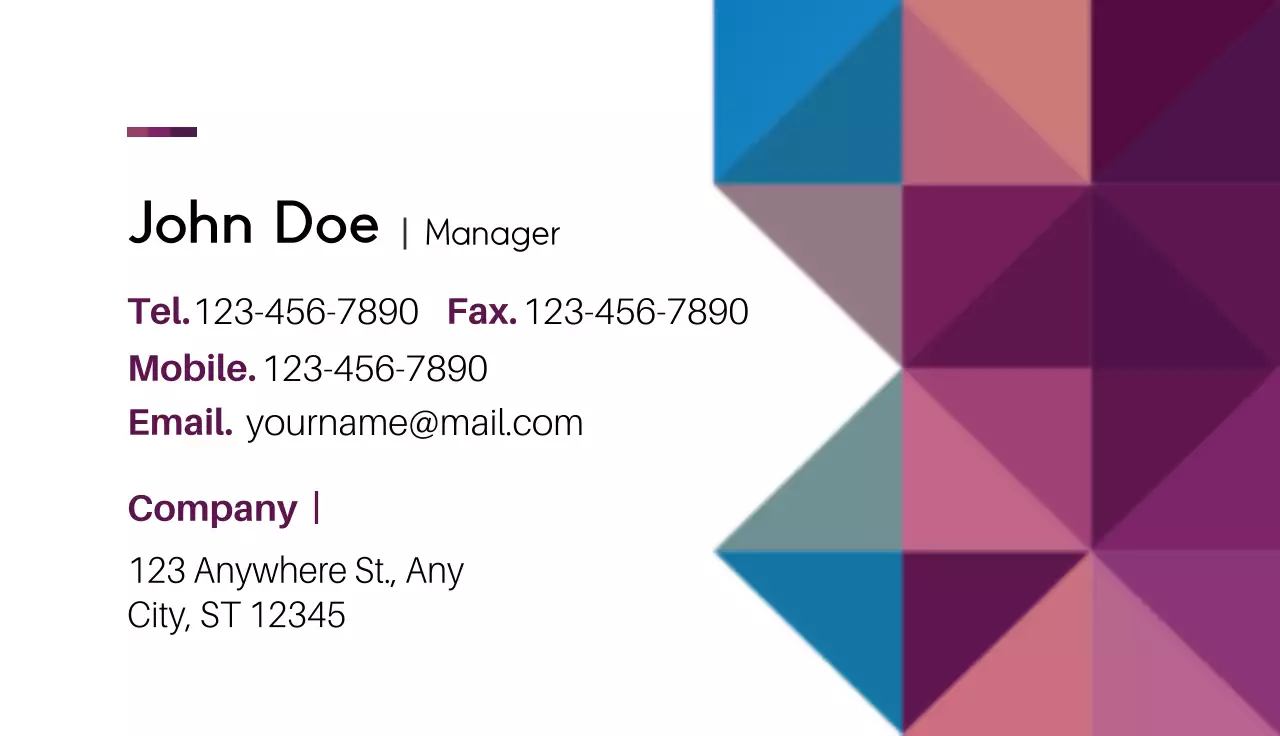 Business cards with geometric patterns