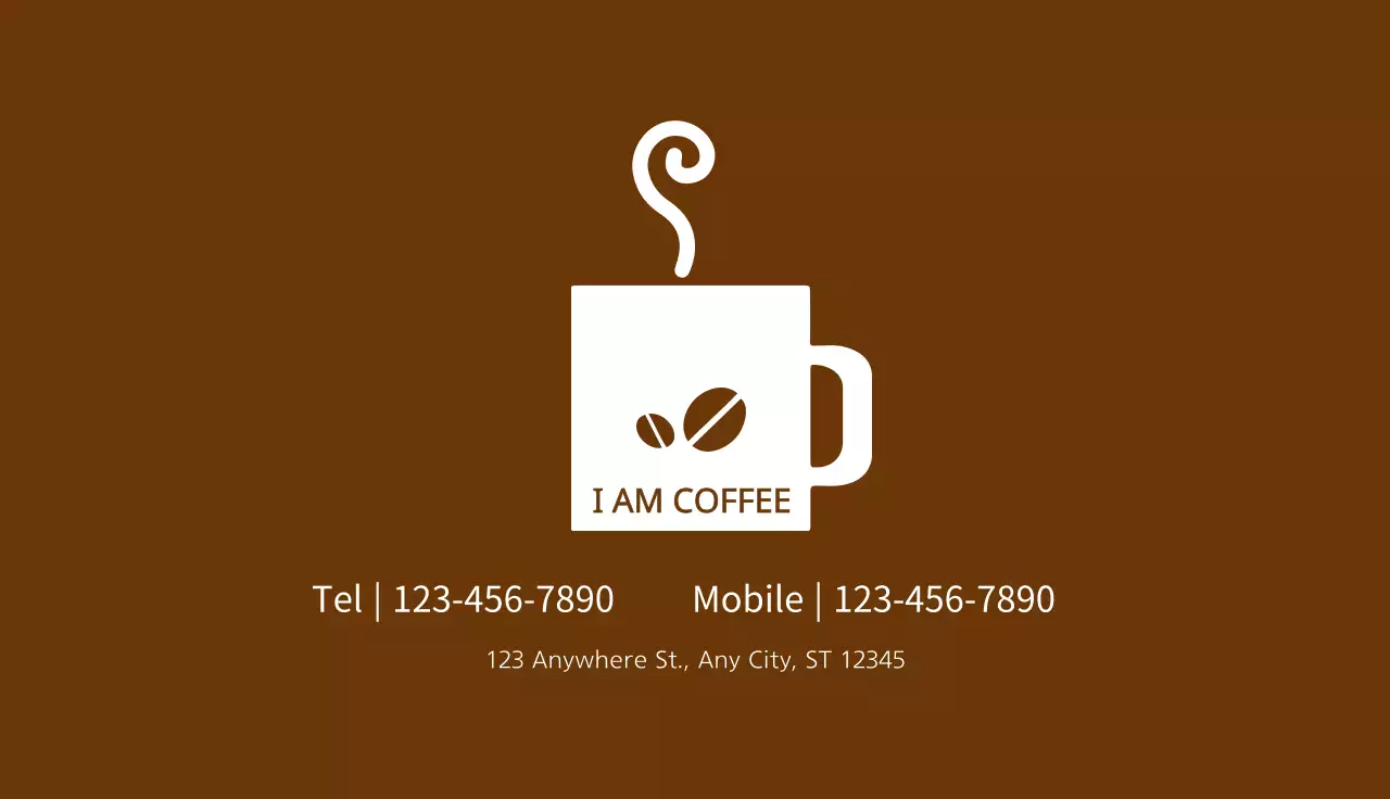Brown Simple Coffee Business Card