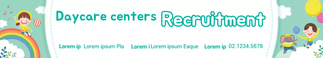 Banner de recrutamento de creche Mint Playful
