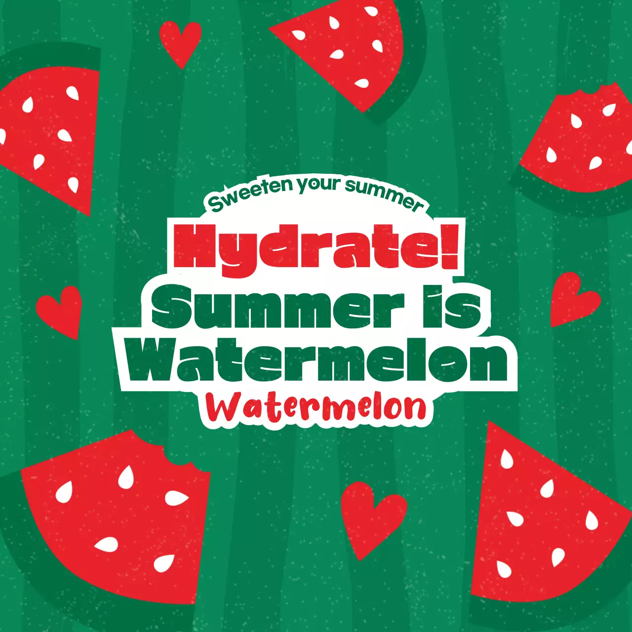 초록색과 빨강의 트로피칼한 수박 홍보