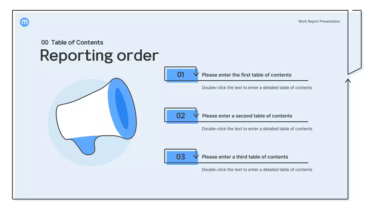 Point shapes with light blue arrows business presentation kit