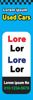 Banner de anúncio de carros em negrito azul