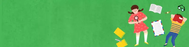 Green Simple Kids Planner Banner