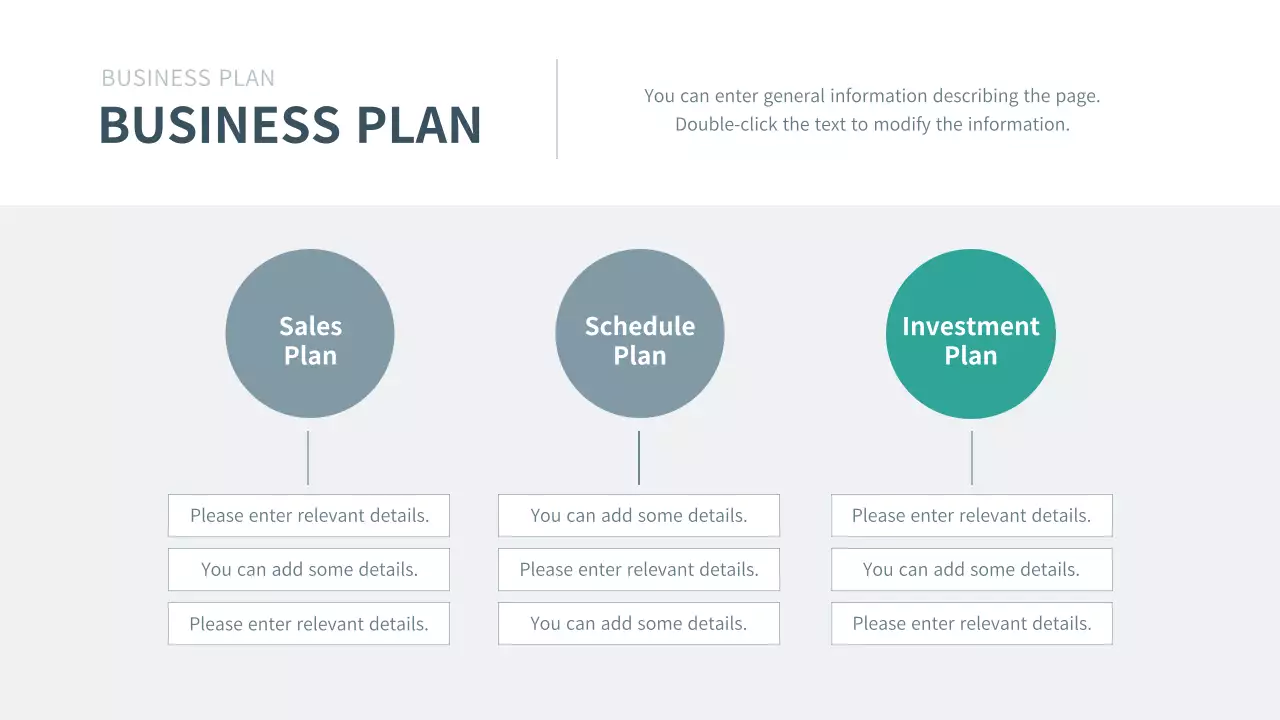 Corporate business plan presentation in navy blue